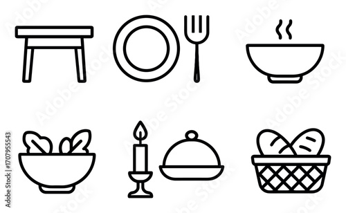 Minimalist Dinner Icons
