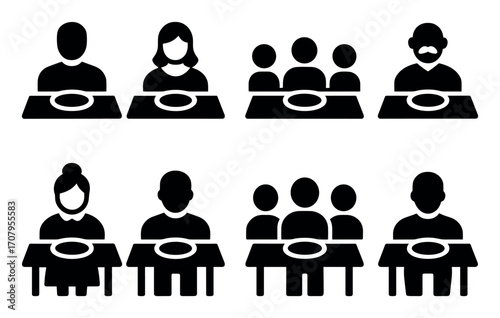 Family Dinner Icons