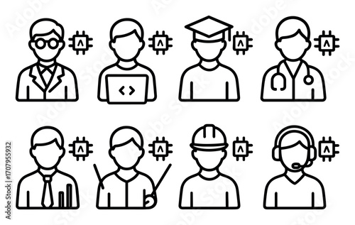 Minimalist AI Role Icons
