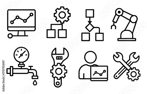 Minimalist Tech Process Icons
