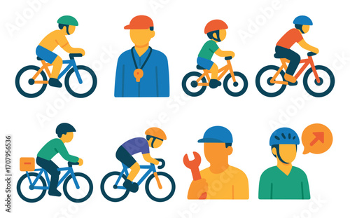 Cycling Icons Set