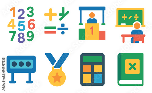 Colorful Math Icon Set