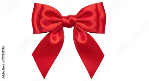 Isolated Red Satin Bow