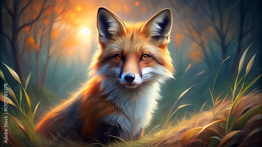 Fototapeta premium Digital of a red fox