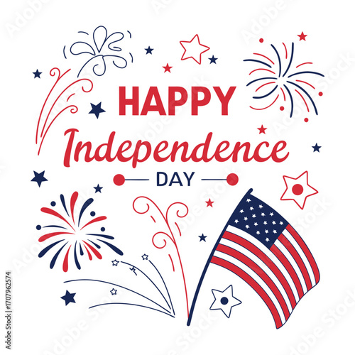 Happy Independence Day Typography Vector T-Shirt Design