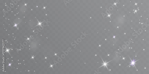 Sparkling star light background glitter glow magic effect transparent overlay vector.
