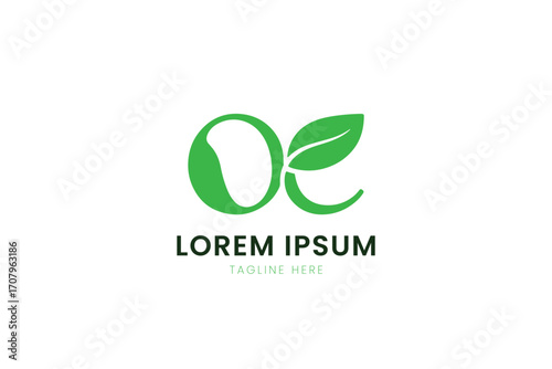 Minimalist green leaf logo design for organic brands and eco-friendly businesses