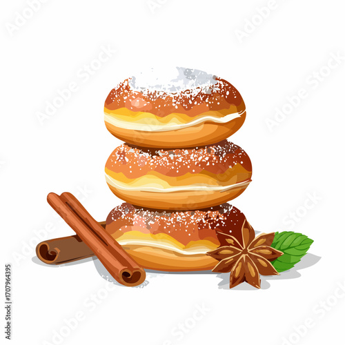 Donuts mit Puderzucker