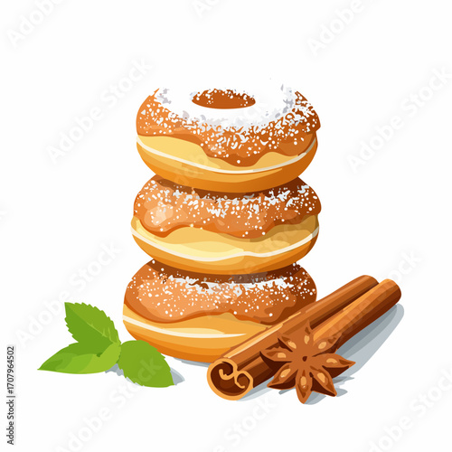 Donuts mit Puderzucker