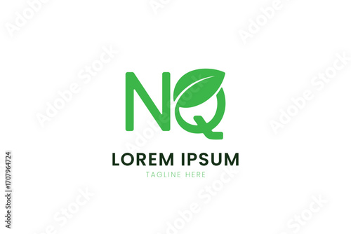 Modern green leaf logo design for eco-friendly brands and natural products