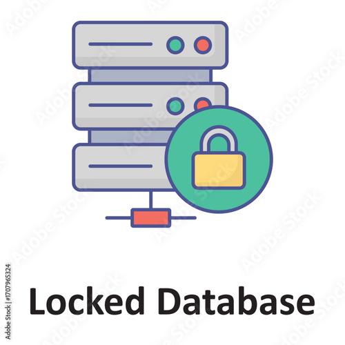   locked database Vector Icon which can easily modify or edit