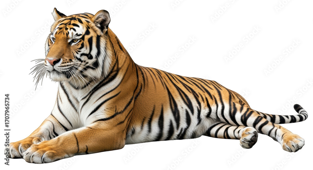 Obraz premium Isolated Lying Tiger