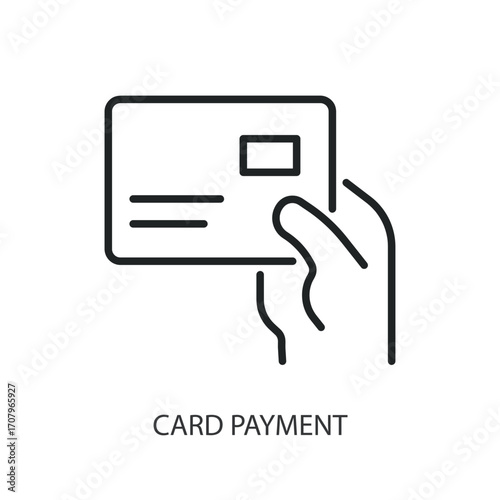 Card payment thin line vector icons.