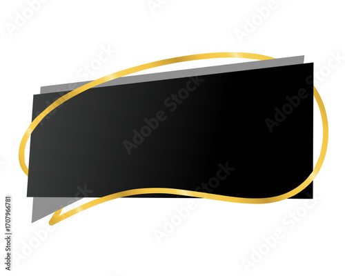 Black Friday Sale Banner, Modern Black Gold Discount Label