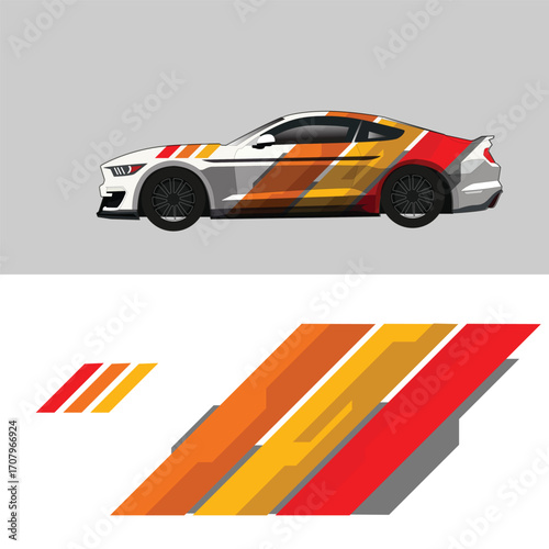 car wrapping decal vector. racing car decals
