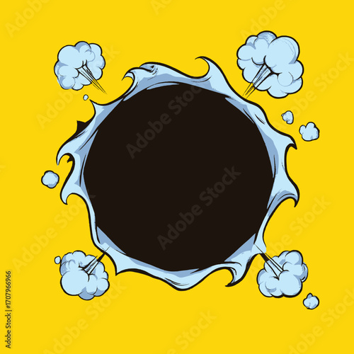 comic book holes, Vector paper is torn through boom explosion,Comic art Explosion Hole, Torn Paper Blast
