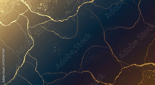Elegant Black and Gold Abstract Art Background with Luxurious Marble Texture and Glittering Veins Perfect for Modern Design Projects and Creative Visuals
