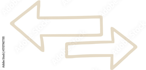 Canvas-taulu Minimalist Hand-Drawn Left and Right Arrows