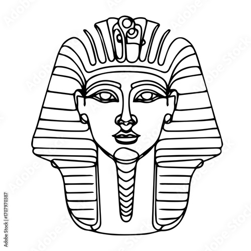 Pharaoh Mask Line Art