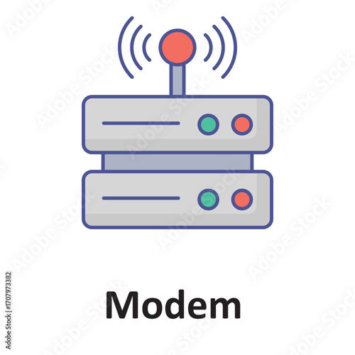 Modem Vector Icon which can easily modify or edit