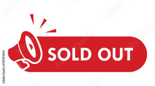 Sold out sticker. Sold out  sign on transparent background. Sold out sign, logo, badge, icon, sticker, label, emblem, stamp, symbol, black, line, flat vector, isolated illustration.