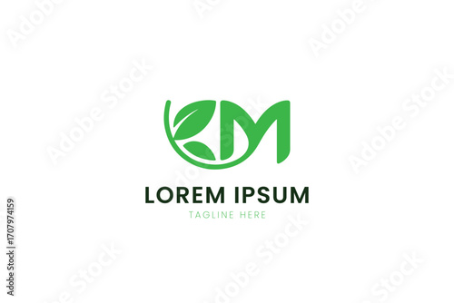 Minimalist green leaf logo design concept fresh eco friendly business symbol abstract nature elements