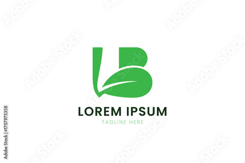 Minimalist green leaf logo design simple and modern organic symbol for your business