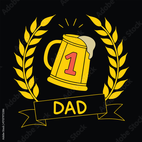 Glowing Gold Beer Mug Trophy with Red Front