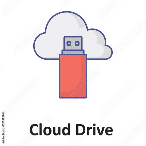 Cloud drive Vector Icon which can easily modify or edit