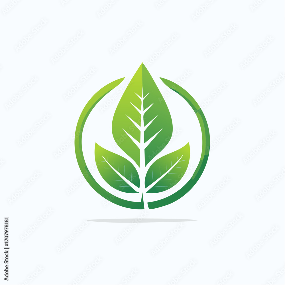 Naklejka premium A symbolic representation of verdant growth and natural vitality within a circular frame design