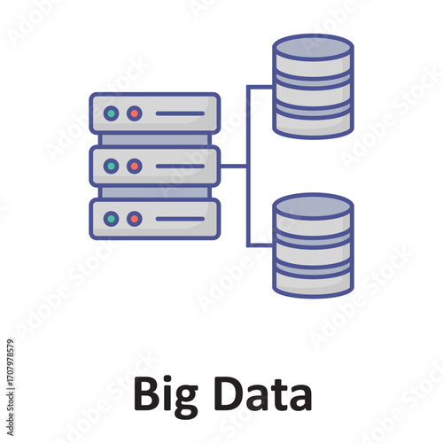 Big data, Vector Icon which can easily modify or edit