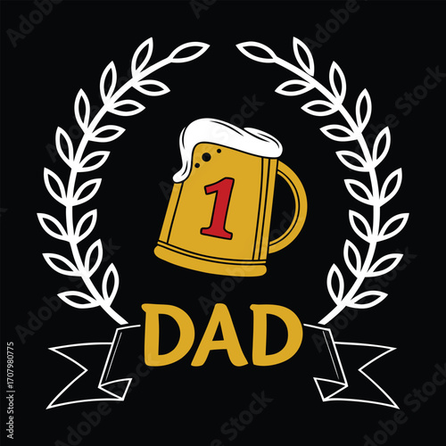 Flat Vector Logo Featuring Golden Beer Mug