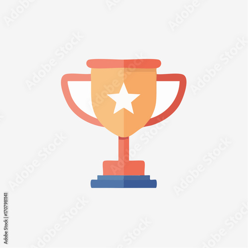 An Illustrative Depiction of a Trophy Symbolizing Victory and Achievement, Isolated on White