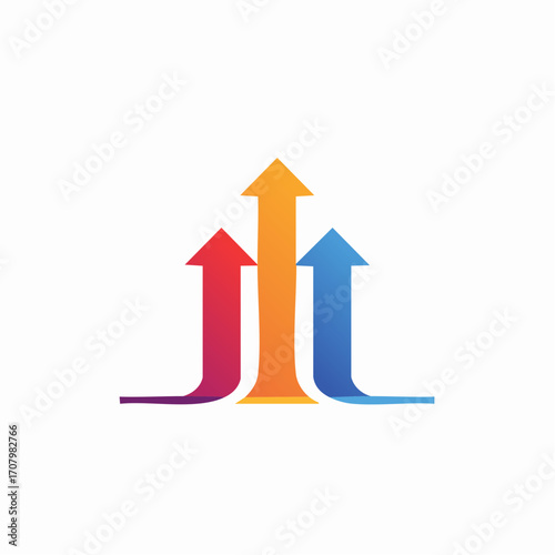 Ascending Arrows Emblem Depicting Growth, Progress, and Forward Momentum in a Business Context