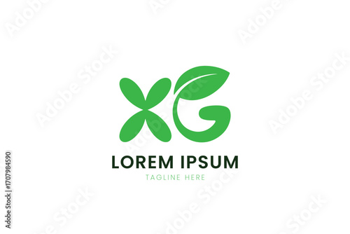 Minimalist green leaf logo design concept for environmental brands and businesses