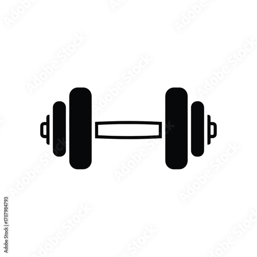Dumbbell Silhouette A Simple Icon for Fitness, Exercise, and Weight Training Activities