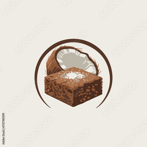 vector illustration of coconut brownies