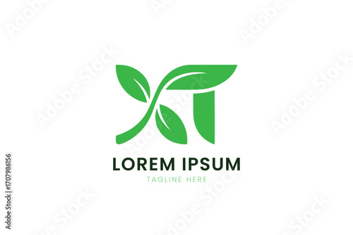 Modern minimalist green leaf logo design simple and elegant for branding and identity purposes