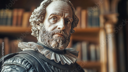 Shakespearean Stature: Compelling Portrait of the Legendary Playwright