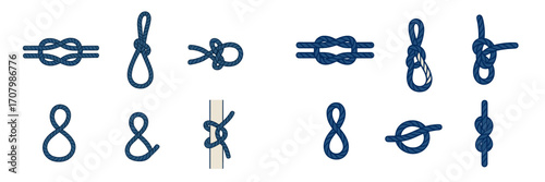 Comprehensive collection of various nautical rope knots and bends for sailing, climbing, and outdoor activities and safety