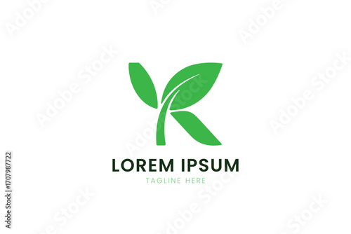 Minimalist green leafy logo design abstract nature organic brand identity symbol