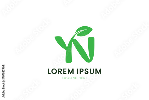Minimalist green leaf logo design symbolizing nature growth and organic brands