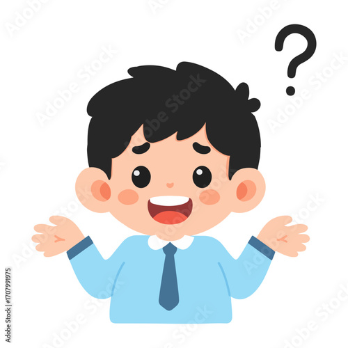 Illustration of a Confused Man with Question Mark