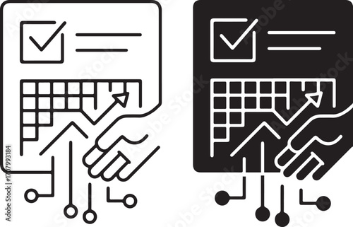 Digital Agreement with Handshake and Circuit Icon Representing Business, Data, and Artificial Intelligence