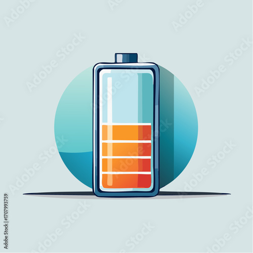 Illustration of a battery symbol depicting charge level, perfect for technology themes