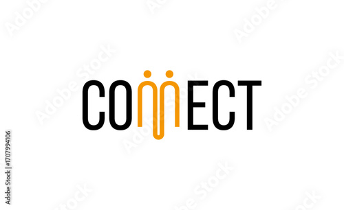 Connect logo featuring abstract elements that represent collaboration, partnership, and professional networking. Ideal for startups, digital platforms, and community branding.
