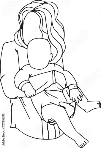 Mother baby line art, parent child outline, mom and baby drawing, motherhood line sketch, parent minimal art, family line illustration, abstract mother baby, mom child contour, baby care outline, mini