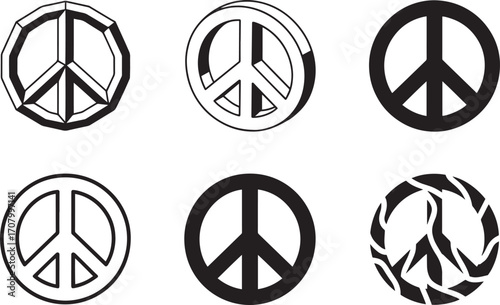 Peace Symbol Icon Set Vector Illustration with Modern Design and Clean Lines for Social Projects