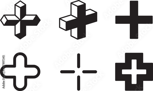 Plus Sign Addition Symbol Illustration for Mathematical Operations and Positive Concepts