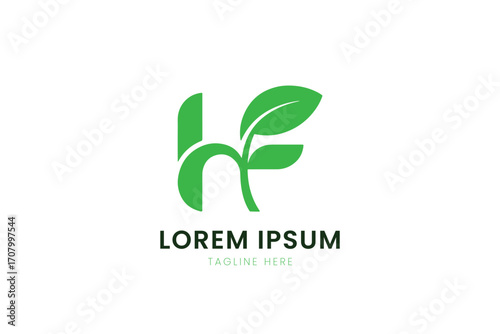 Minimalist green leaf logo design for organic and eco-friendly brands